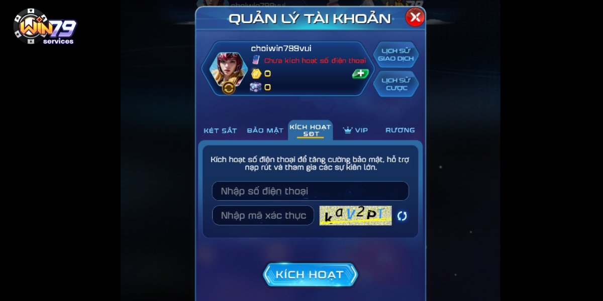 Chú ý kích hoạt số điện thoại